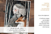 Nordic Winter Ladies Postcard Set, a Decorative Illustration by The Dutch Lady Designs (Thumbnail 5 of 7)