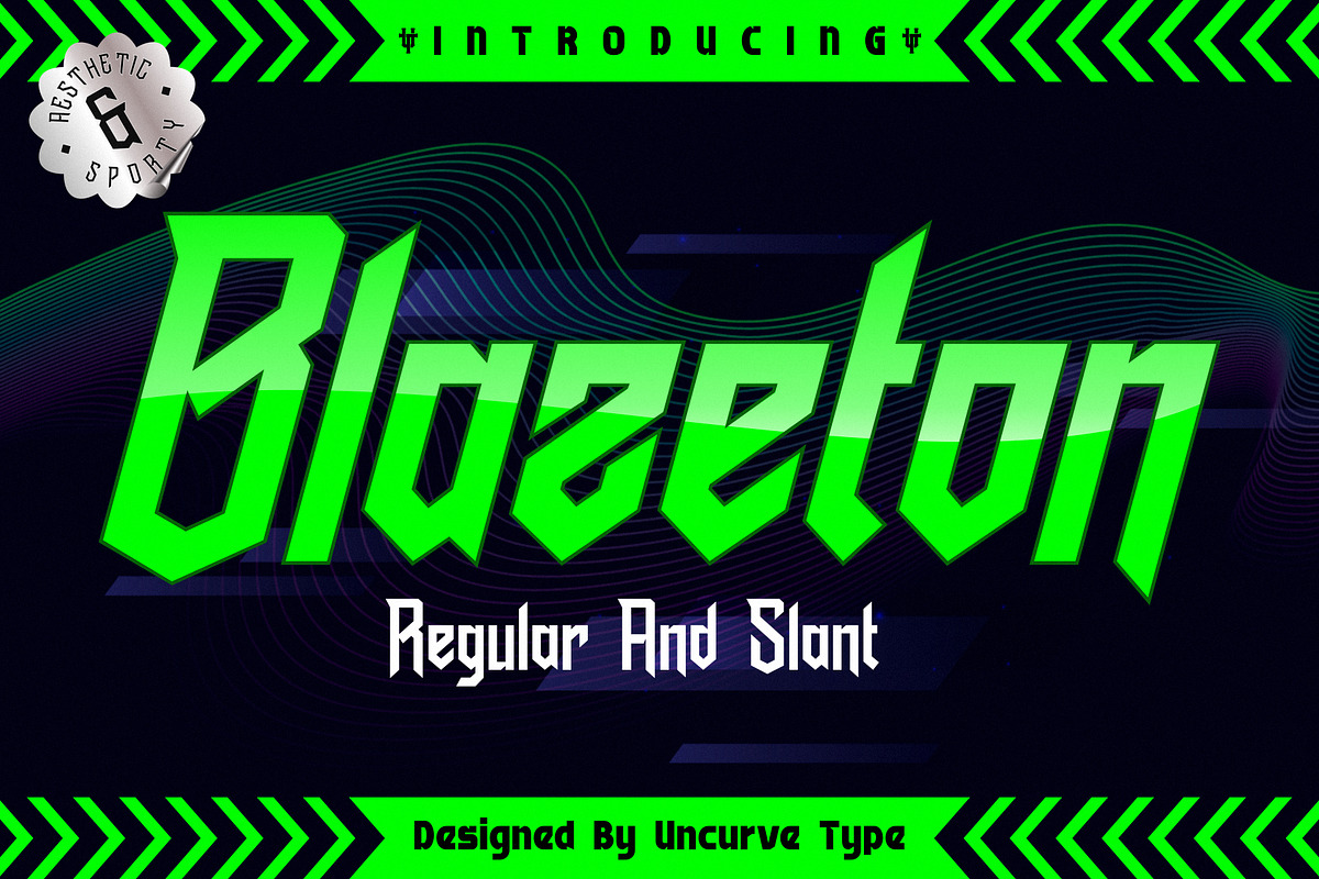 Blazeton, a Sans Serif Font by uncurve (Photo 1 of 9)