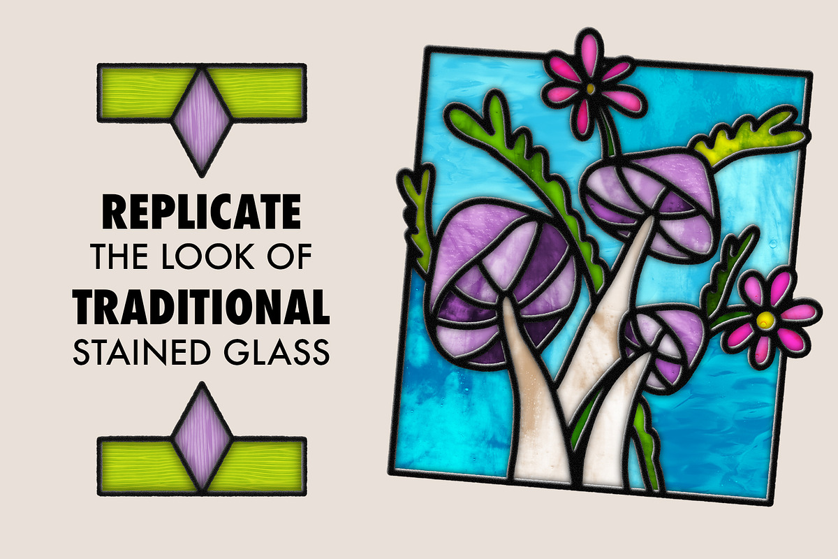 Stained Glass Brushes For Procreate, a Brush Add-On by seamless team (Photo 3 of 11)