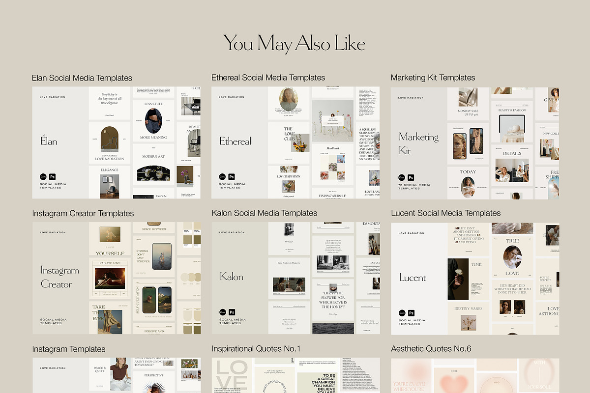 CANVA PS Instagram Templates Posts, a Social Media Template by Love Radiation Studio (Photo 15 of 16)