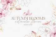 Autumn Blooms watercolor flowers, an Illustration by Angele Kamp (Thumbnail 1 of 8)