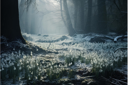 Pristine Snowdrops forest violet, a Nature Photo by Ylivdesign