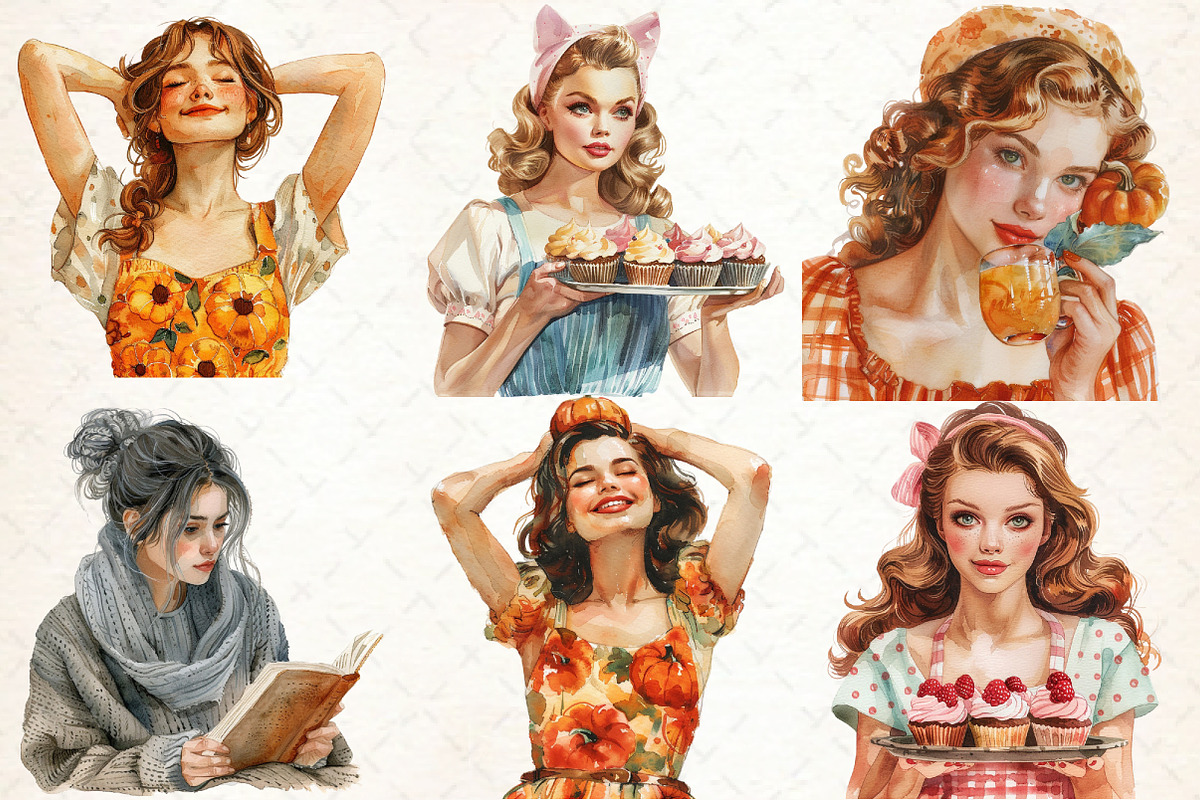 Vintage Halloween Clipart, an Illustration by Libby Wishes (Photo 5 of 9)