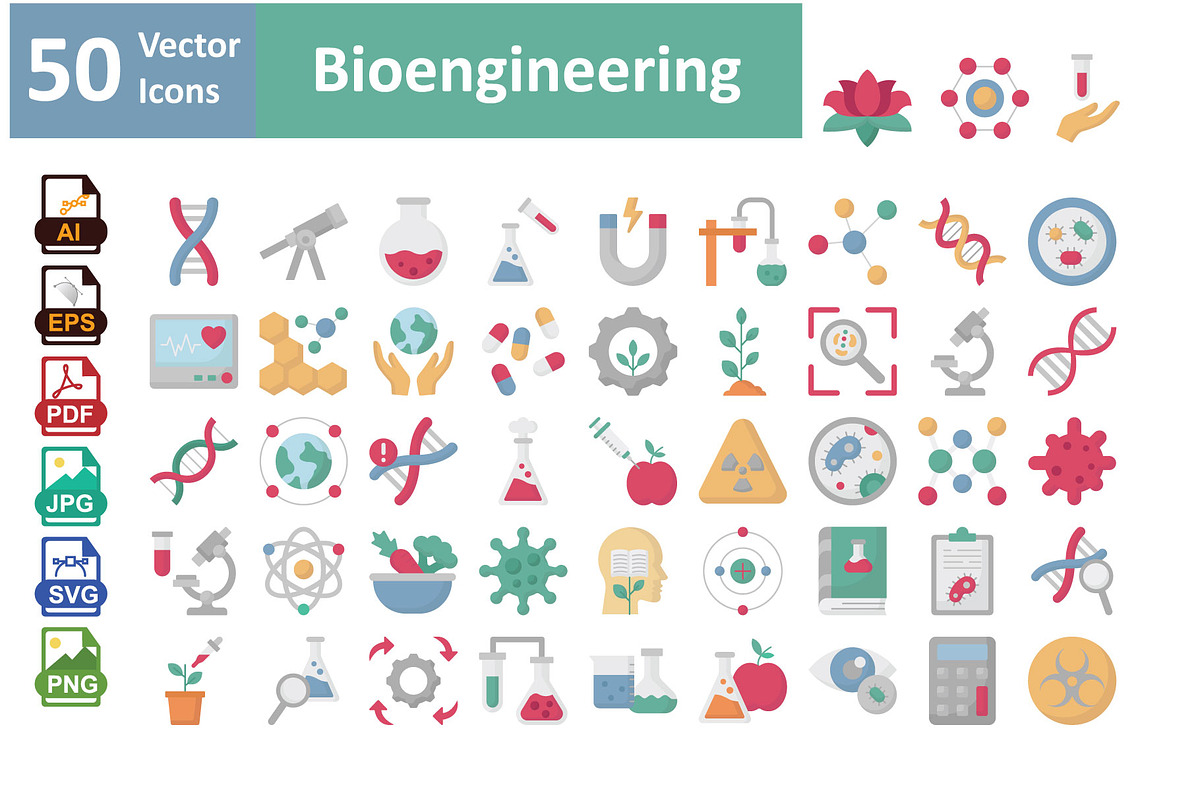 Bioengineering Vector Icons Pack, a Solid Icon by Vector Portal (Photo 1 of 7)