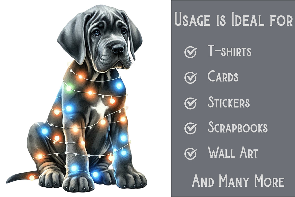 Christmas Dog with Lights Clipart, an Illustration by Pixels.Craft (Photo 3 of 6)