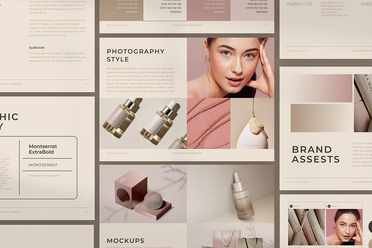 Clara | Brand Guidelines Template, a Branding & Logo Template by Naveera Aftab (Photo 1 of 7)