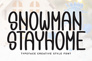 Snowman Stayhome | Script Font, a Script Font by Scratchones (Thumbnail 1 of 8)