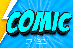 Comic 3D PSD Editable Text Effect