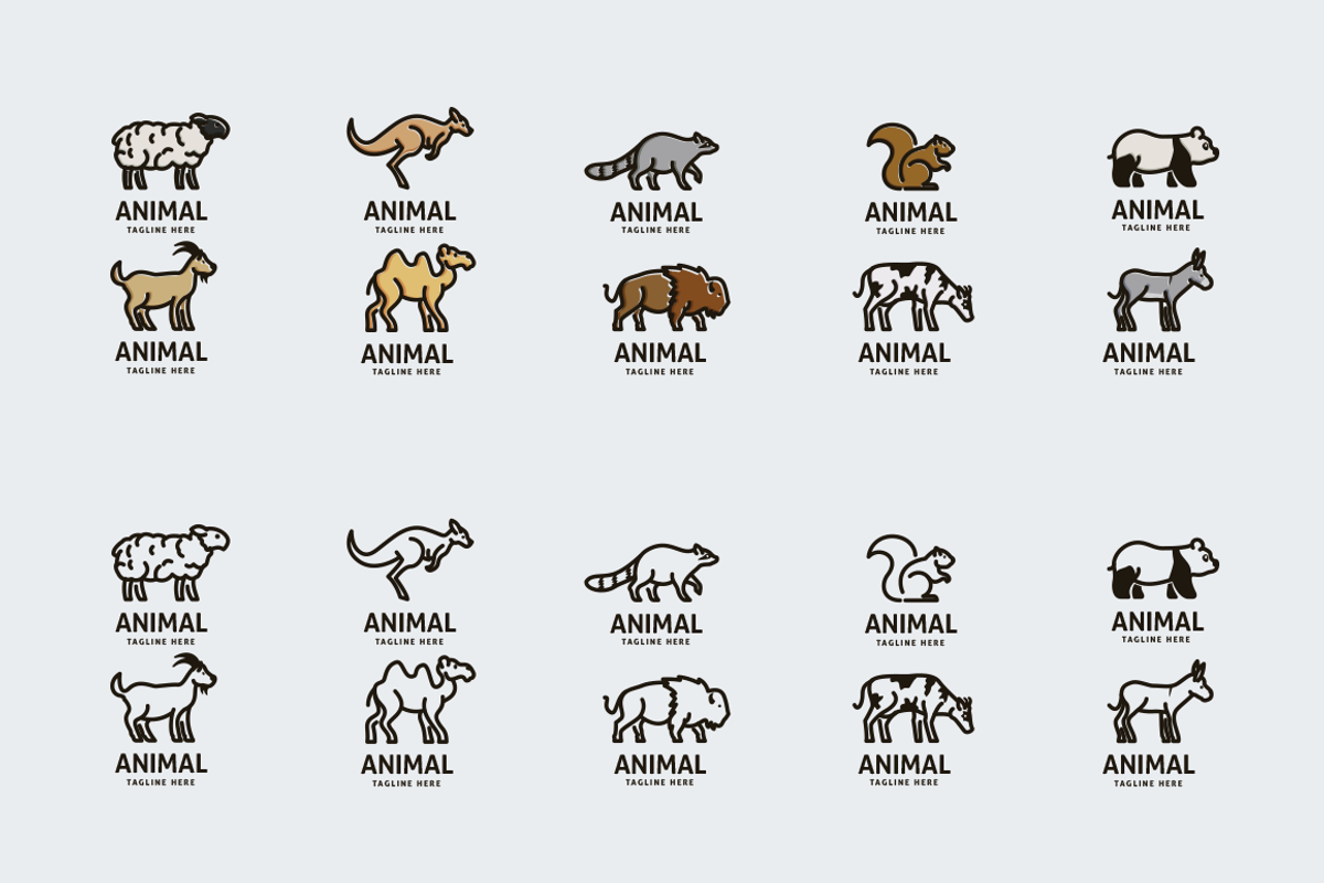 Cute Animal Logo Bundle Vol 3, a Branding & Logo Template by Qilart (Photo 2 of 3)