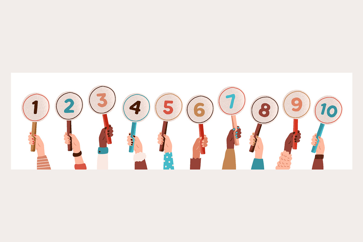 Hands with score cards set, a Person Illustration by Good Studio (Photo 2 of 5)