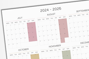 2024-2025 Printable Big Wall Planner