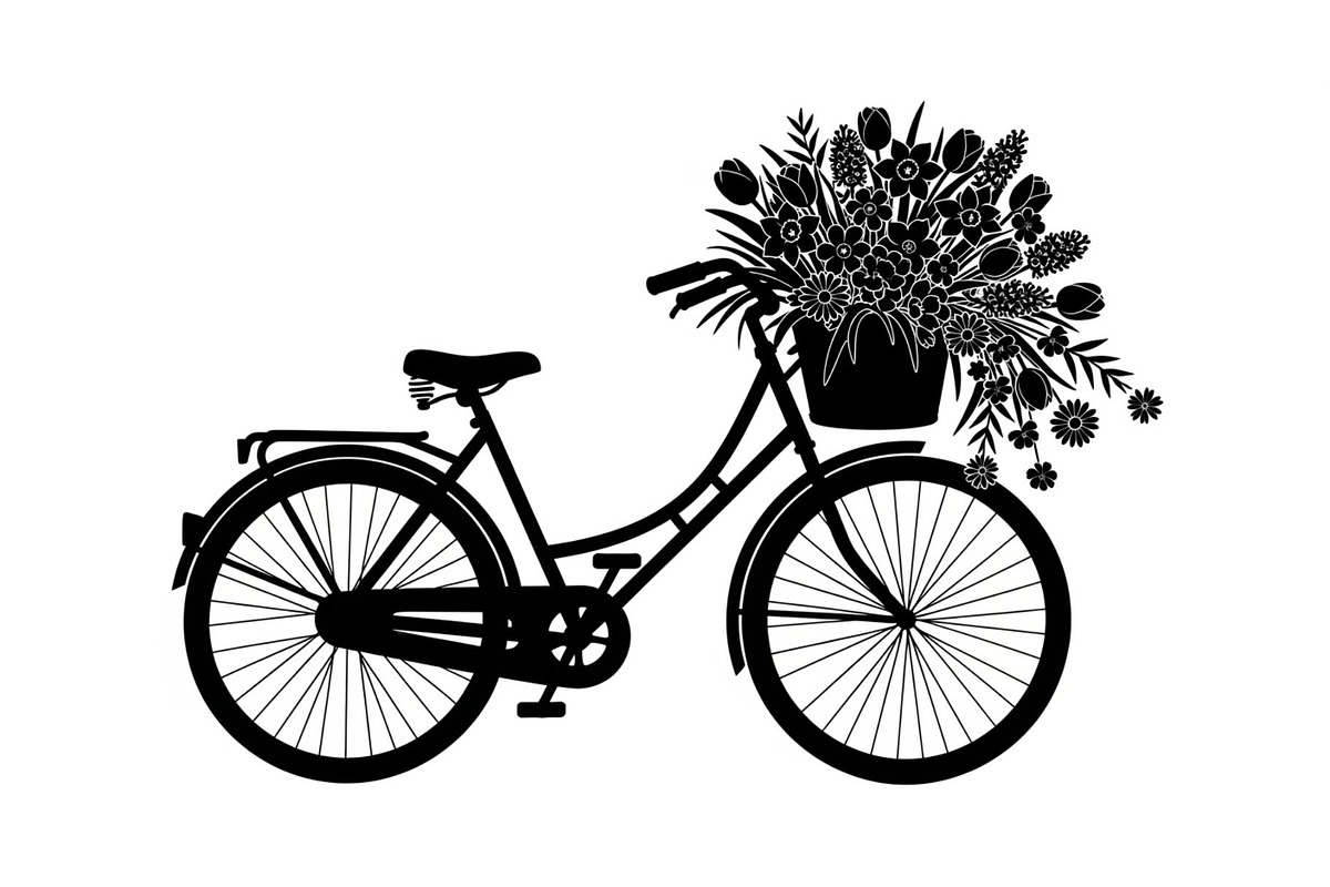 Flower Bicycle Silhouette Bundle, an Illustration by Gaye Art (Photo 2 of 31)
