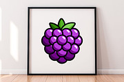 Cartoon Blackberry Clipart Set, a Food Illustration by newminddesign (Thumbnail 5 of 8)