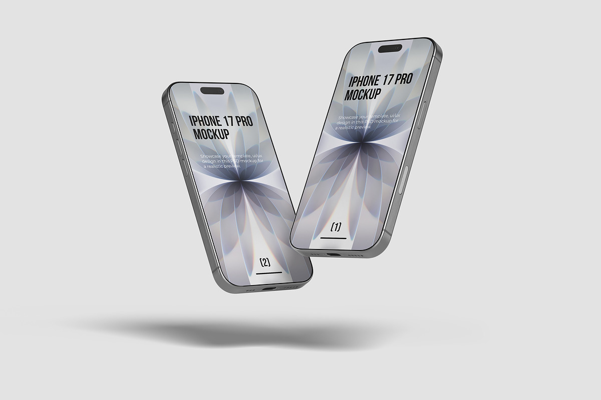 iPhone 17 Pro Max Mockups, an iPhone Mockup by graphiccrew (Photo 3 of 16)