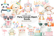 Party Animals Clipart, a Seasonal Illustration by CreationArt (Thumbnail 1 of 4)