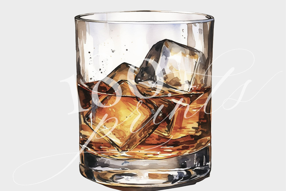 Bourbon On The Rocks Illustration, a Food Illustration by 1801Prints (Photo 4 of 4)