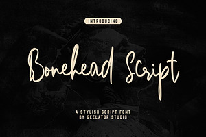 Bonehead Script Font, a Script Font by Geelator Studio