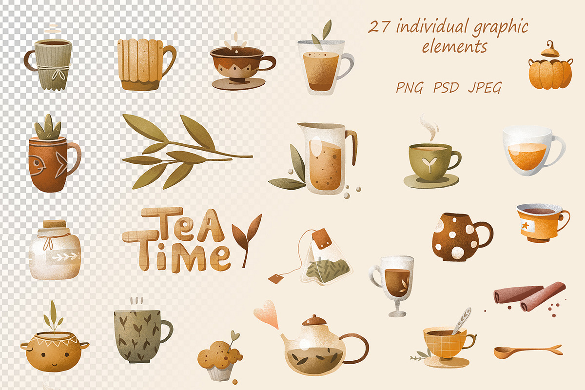 Cutte cups, digital elements, a Food Illustration by Izobova (Photo 2 of 6)