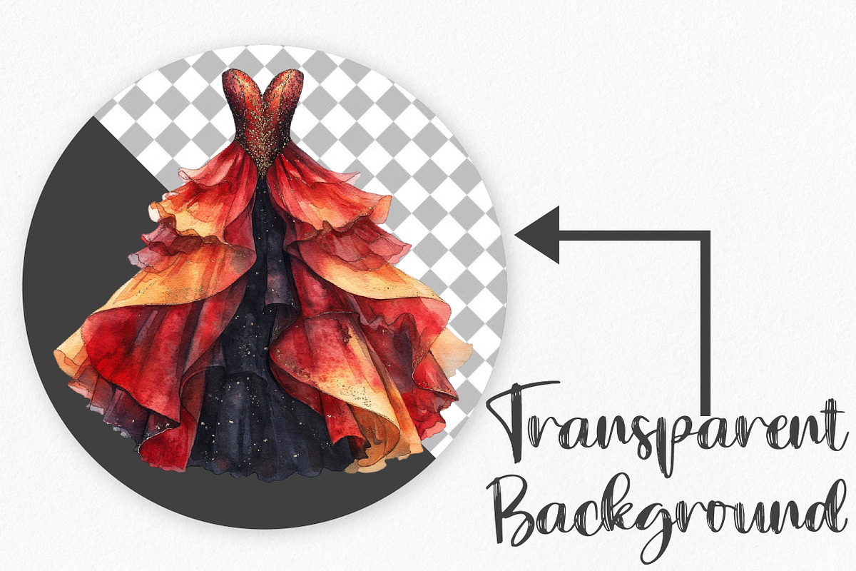 Watercolor Christmas Dress Clipart, an Icon by Canvas Craft (Photo 2 of 6)