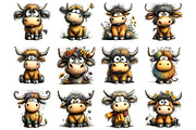 Whimsical Spring Highland Cow Clipar, an Illustration by Design Market (Thumbnail 2 of 5)