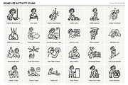 Home Life Activity Icons -Hand Drawn, an Outline Icon by Symbolic Language (Thumbnail 3 of 7)