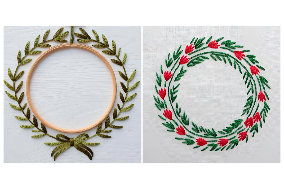 Floral Frame Border Embroidery, a Background Graphic by IrySha (Photo 2 of 7)