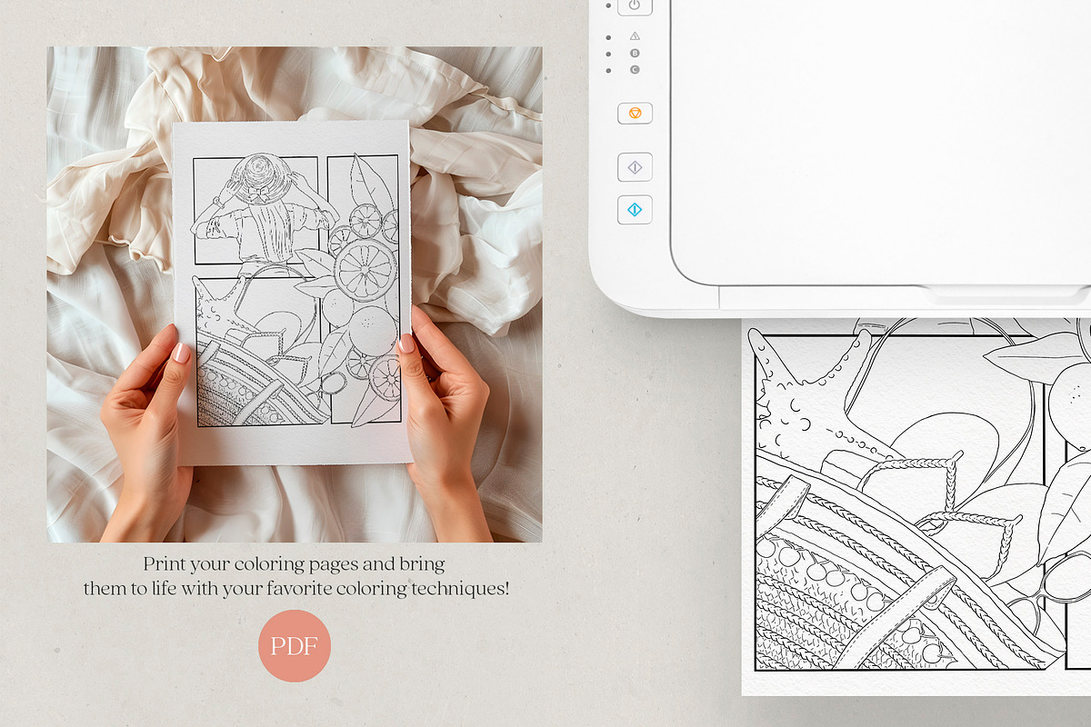 Coloring pages & Color Palettes, a Decorative Illustration by Deveze Art & Co (Photo 2 of 6)