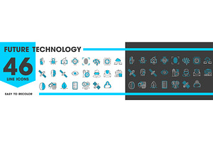 Line icons of future technology, a Technology Illustration by Vector Tradition