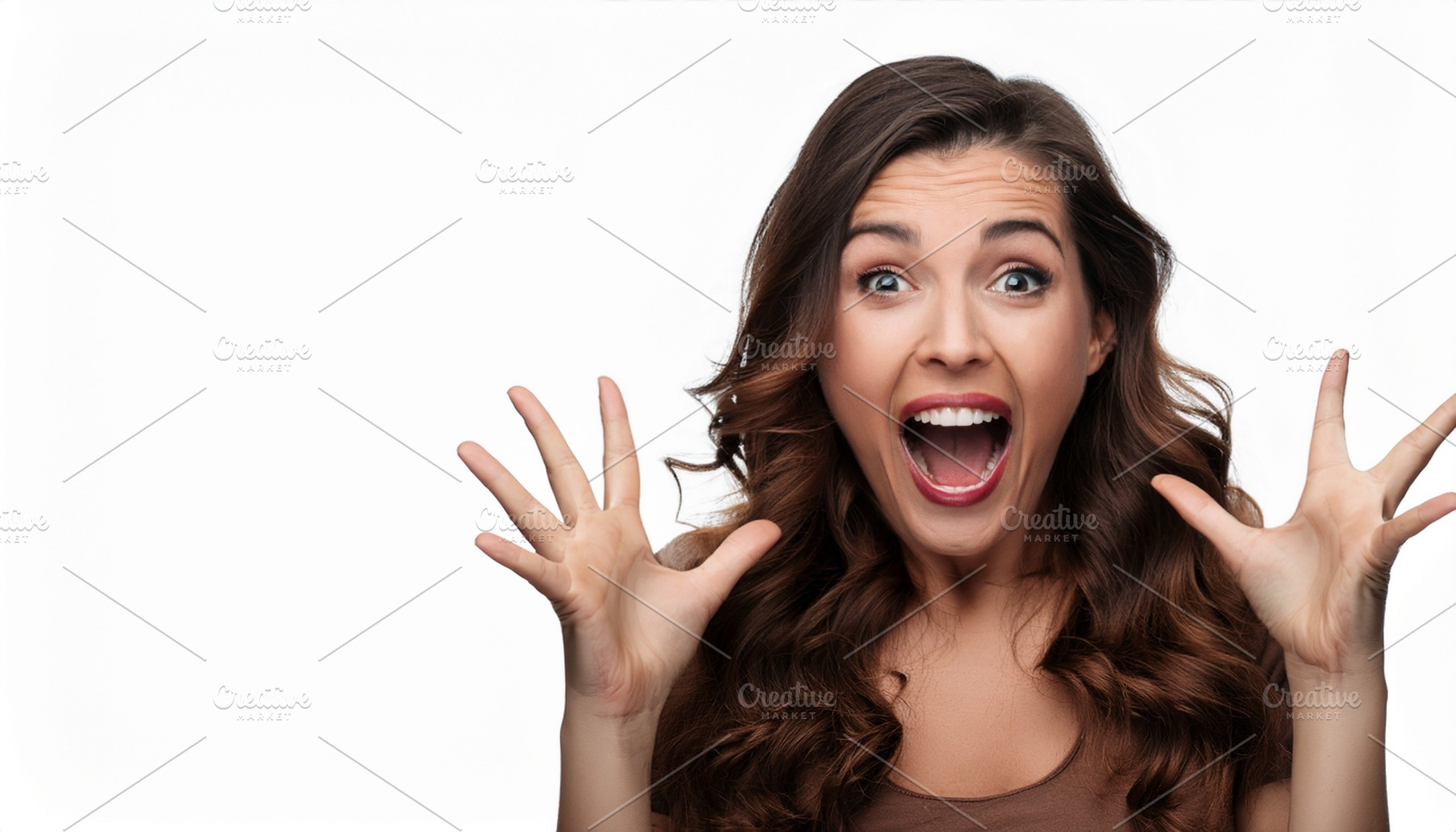 beautiful crazy young woman, AI generated, a Photo by WorldOfPhotos