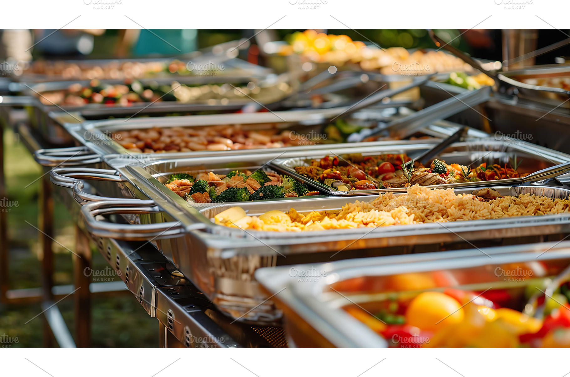 Elegant Outdoor Wedding Buffet Setup, a Food & Drink Photo by Lermont51