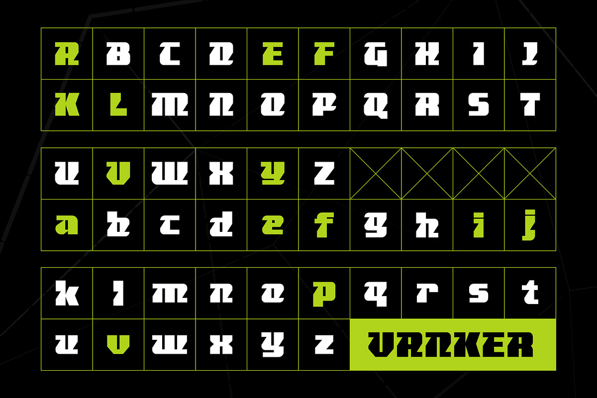 Vanker - Modern Futuristic Scifi, a Sans Serif Font by Typia Nesia (Photo 2 of 12)
