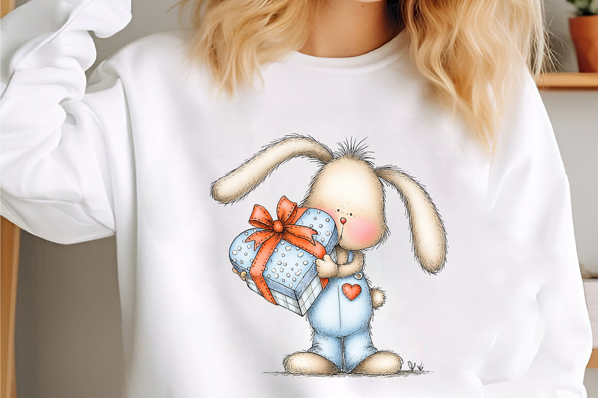 Quirky Valentines Bunny Clipart, an Illustration by designcity5 (Photo 5 of 5)