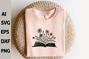 24 Floral Book SVG, Book with Flower, a Decorative Illustration by FancyDesignStudio (Thumbnail 7 of 9)