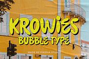 Krowies – Bubble Display Font, a Font by Pixesia Studio (Thumbnail 1 of 11)