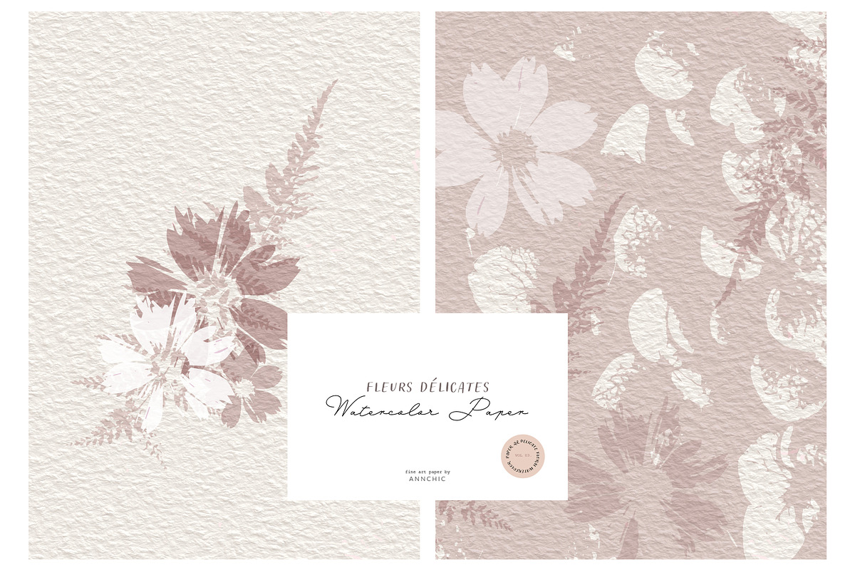Watercolor floral patterns paper, a Texture Graphic by Anna Sokol (Photo 7 of 9)