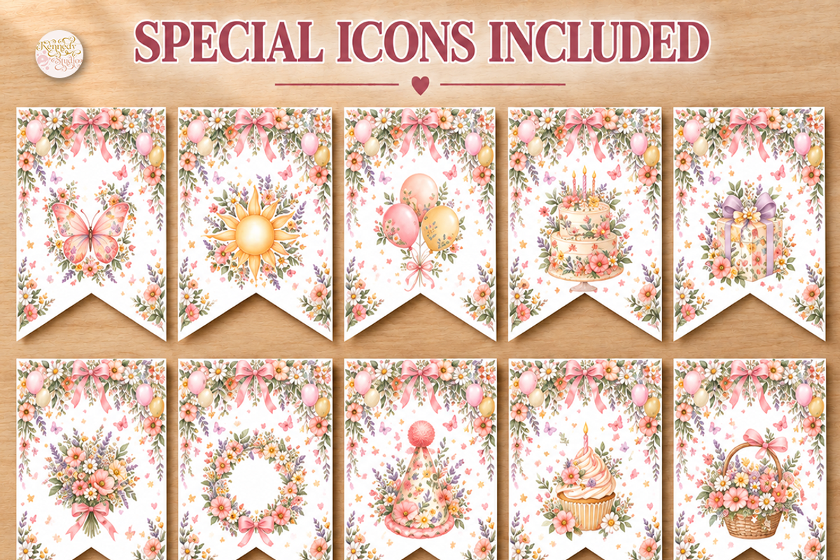 Wildflower Birthday Bundle Canva, a Marketing Template by KennedyStudio (Photo 11 of 20)