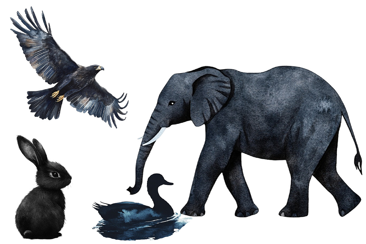 Animal Silhouettes Clipart, an Illustration by Designworld (Photo 5 of 9)