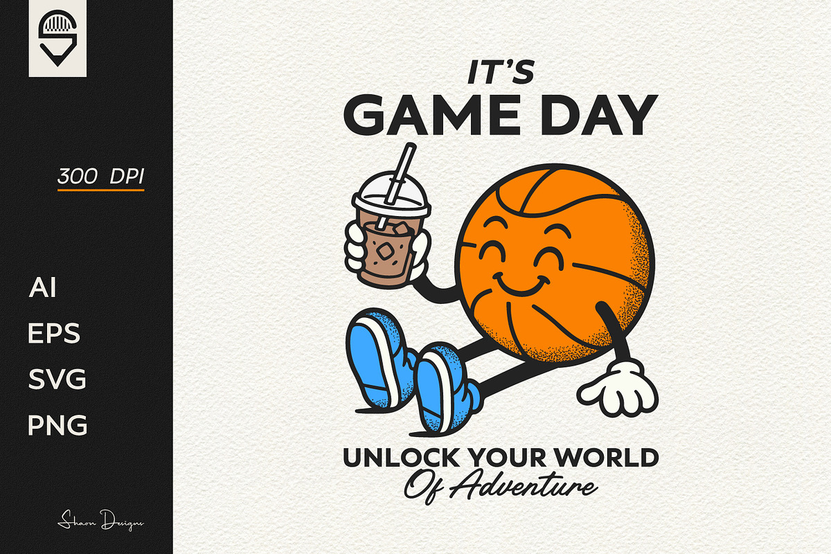 Basketball Character with Coffee, a Sport Illustration by shaondesigns (Photo 1 of 4)