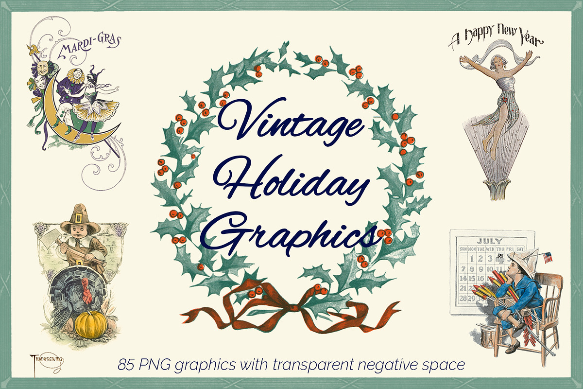 Vintage Holiday Graphics, an Illustration by Blue Line Design (Photo 1 of 15)