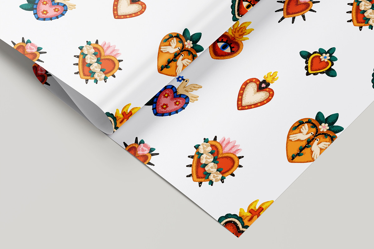 Mexican hearts seamless patterns, a Pattern Graphic by Good Studio (Photo 9 of 13)