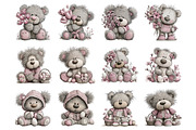Whimsical easter teddy bear clipart, an Illustration by SinaCreation (Thumbnail 2 of 11)