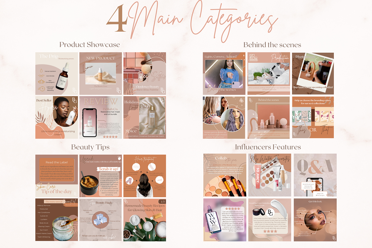 The Beauty Guru Canva Pack, a Social Media Template by Contento BH (Photo 2 of 4)