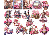 Pink Steampunk Valentine's Day PNG, a Seasonal Illustration by GlamArtZhanna (Thumbnail 4 of 6)
