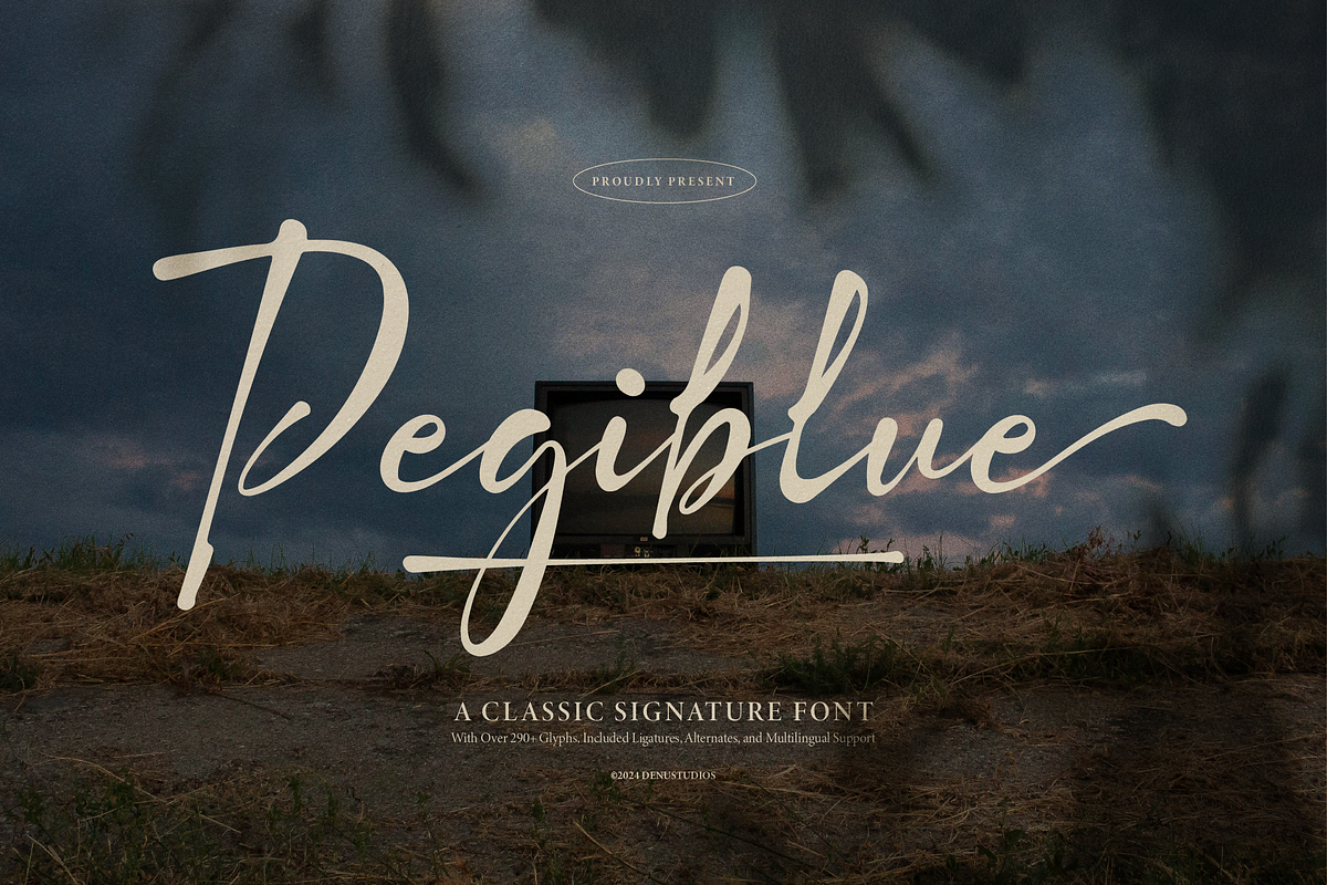 Pegiblue | Classic Signature Font, a Font by Denustudios (Photo 1 of 13)