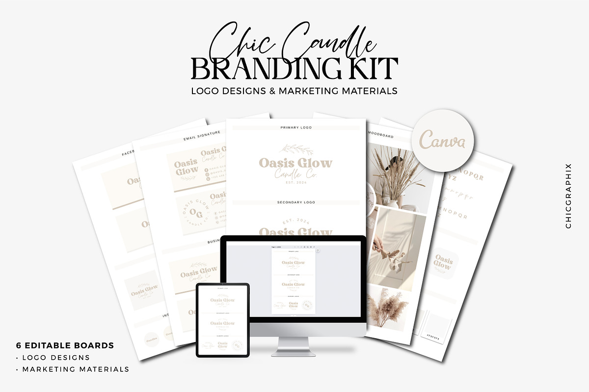Candle Branding Kit Canva Template, a Branding & Logo Template by ChicGraphix (Photo 1 of 7)