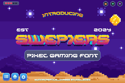 Swepiers - Pixel Gaming Font, a Font by Dhabee