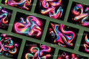 12 Liquid Glowwave Wallpapers, a Wallpaper Graphic by Incomelion (Thumbnail 4 of 6)