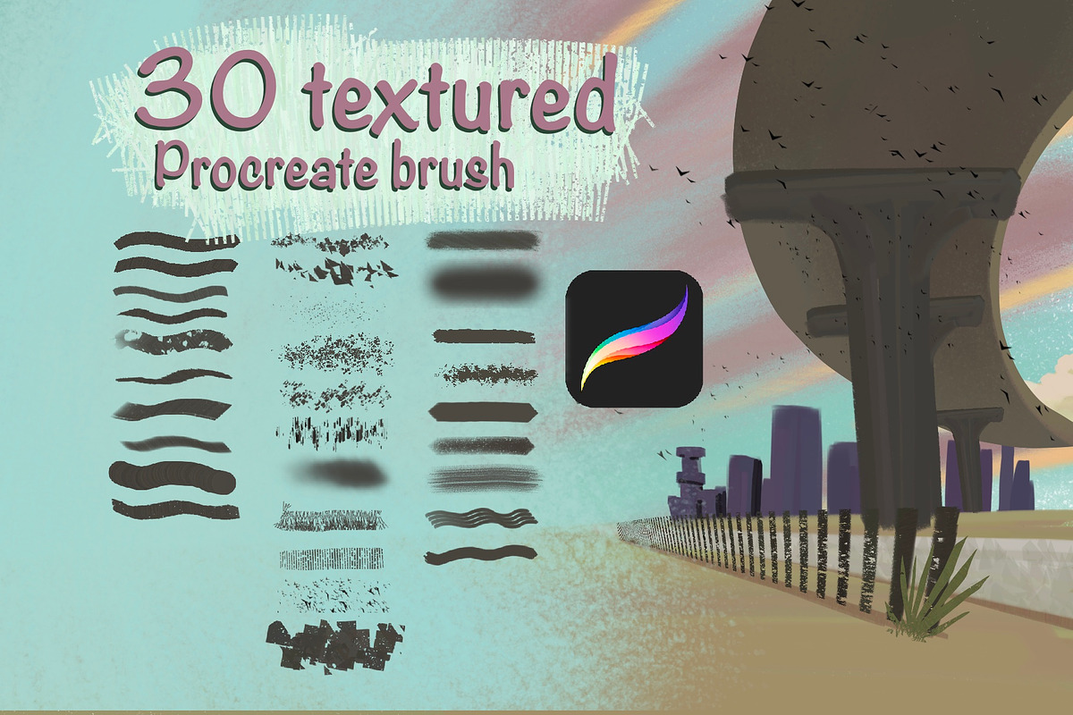Textured Procreate Brush, a Brush Add-On by badrusblue (Photo 1 of 5)