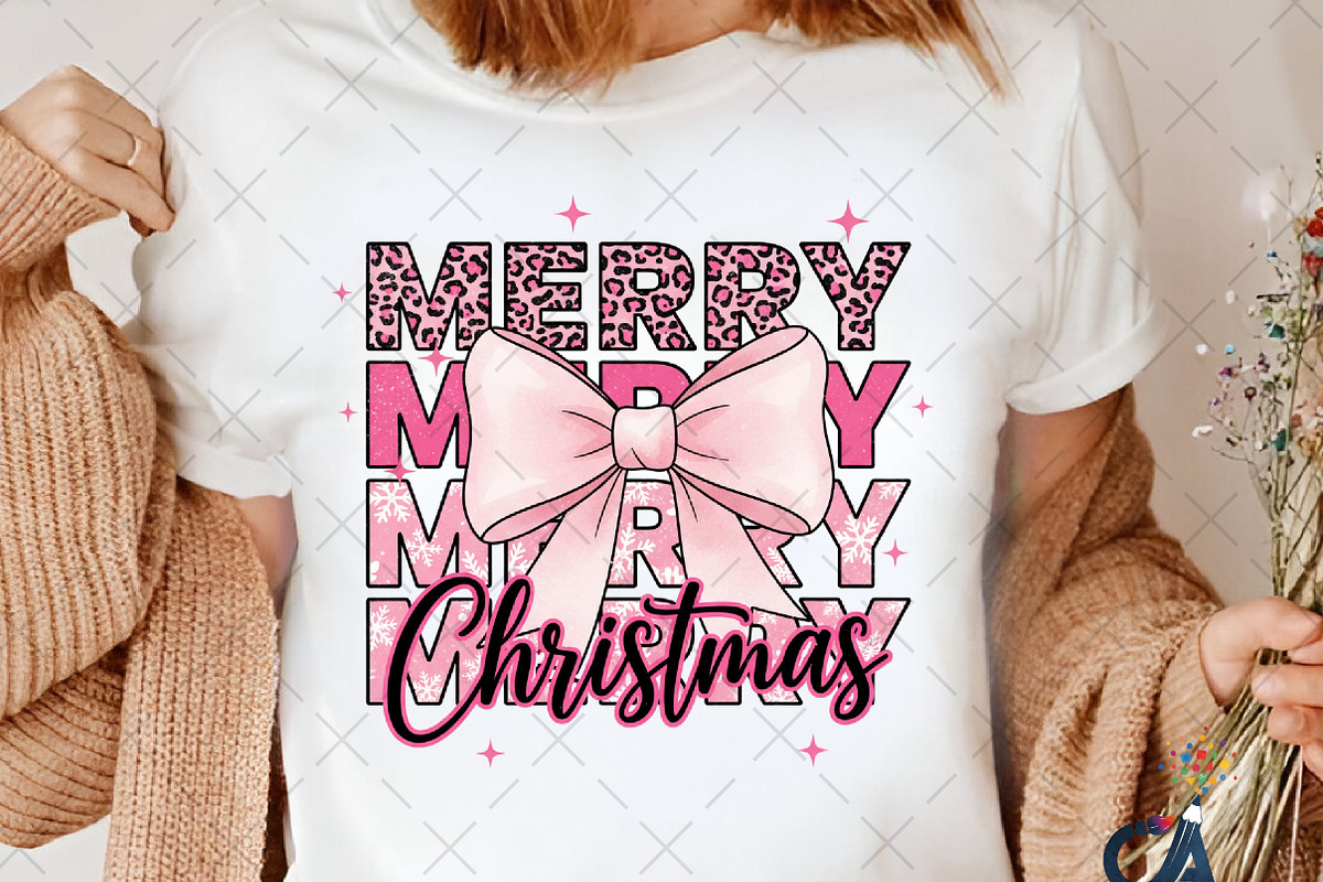 Merry Christmas Bow Sublimation Png, an Illustration by Creative Art (Photo 5 of 6)