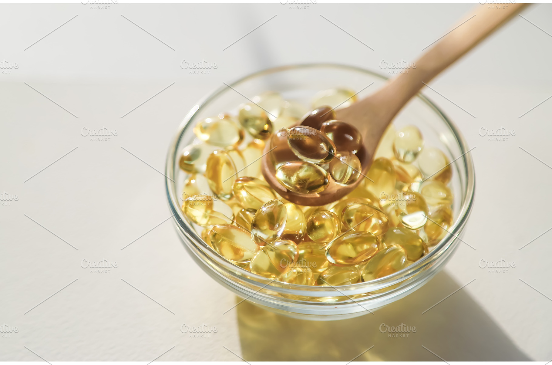 Vitamin E in fat-soluble capsules, a Health & Medical Photo by yanadjana